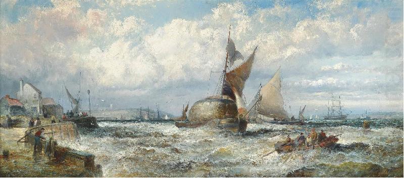 William Allen Wall Hay barges and other shipping in a stiff breeze off Dover china oil painting image